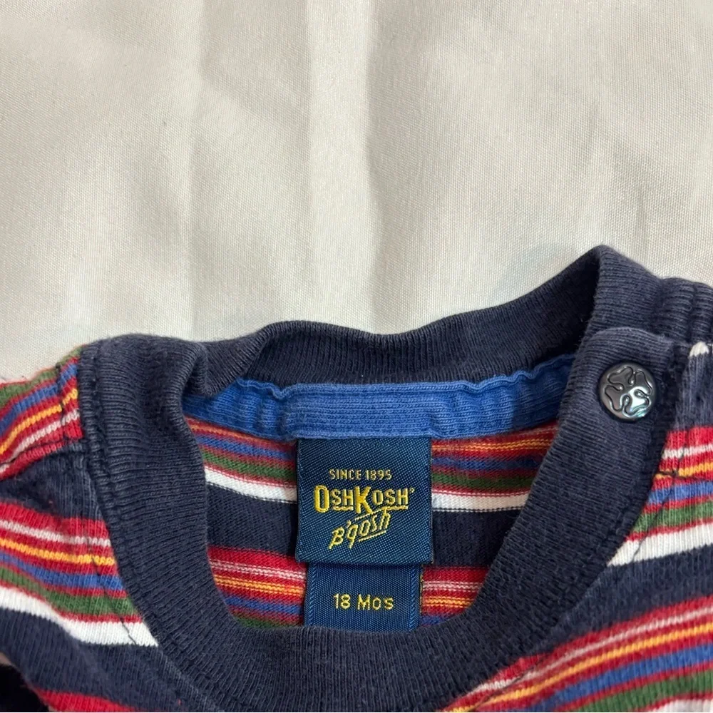 Set of 2 Carters and OshKosh B'gosh Multicolor Baby Snaps Shirt- one piece 18M